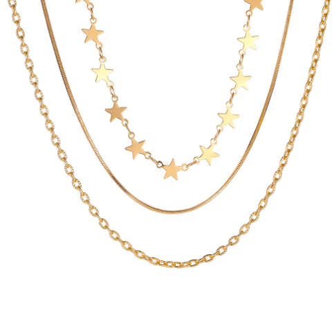 Triple 18K Gold Necklace 5