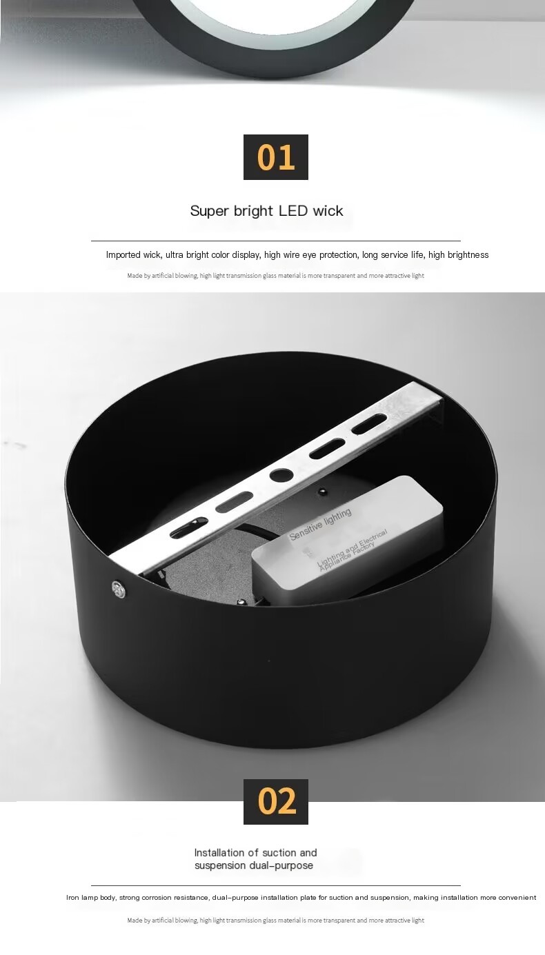 Open-mounted Downlight led ceiling lamp spotlight entrance hall entrance lamp balcony corridor lamp aisle lamp white shell black shell Downlight