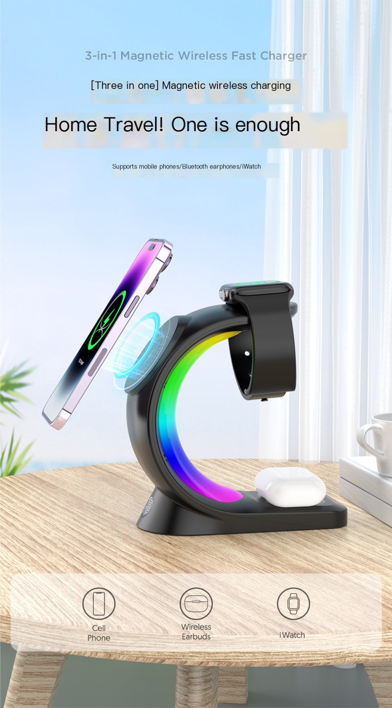 3-in-1 Wireless Charger with Night Light