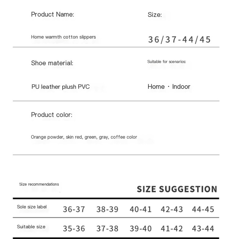 Men's Fashion Home Indoor Plush Slippers