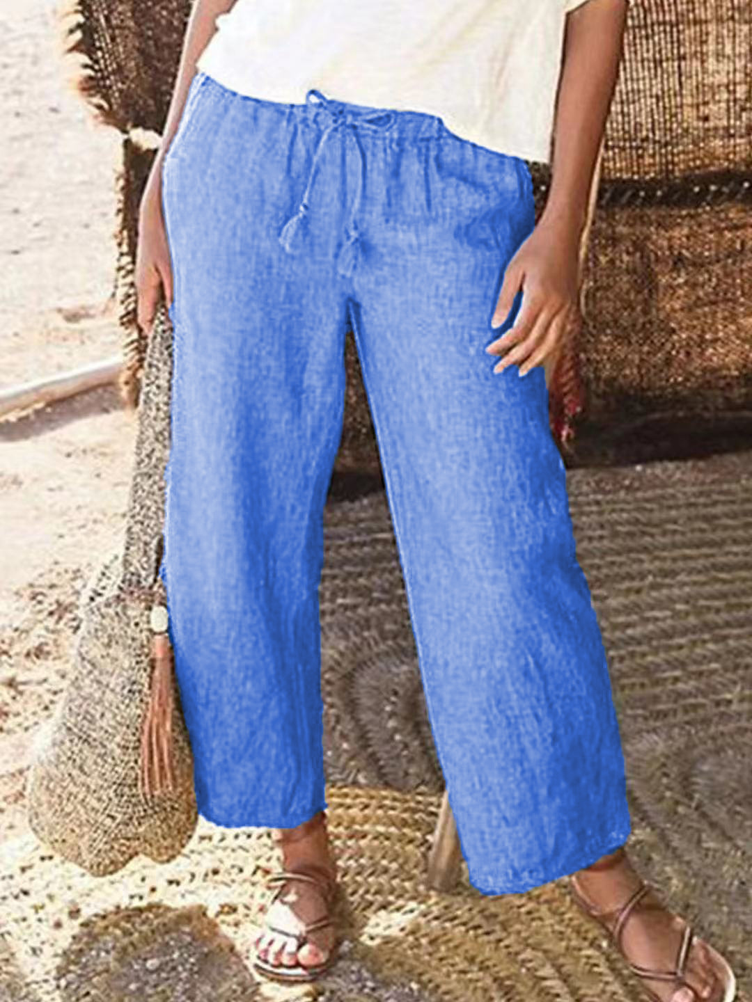 Solid Color Trousers Image 3
