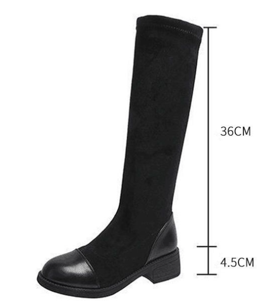 Stylish Black Velvet Boots