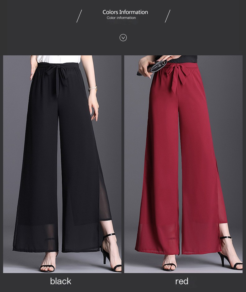 Chiffon Wide-Leg Pants