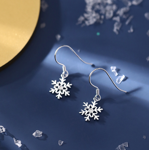 S925 Silver Snowflake Earrings