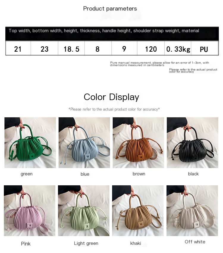 Simple Casual Korean Retro Pleated Wrinkled Cloud Handbag