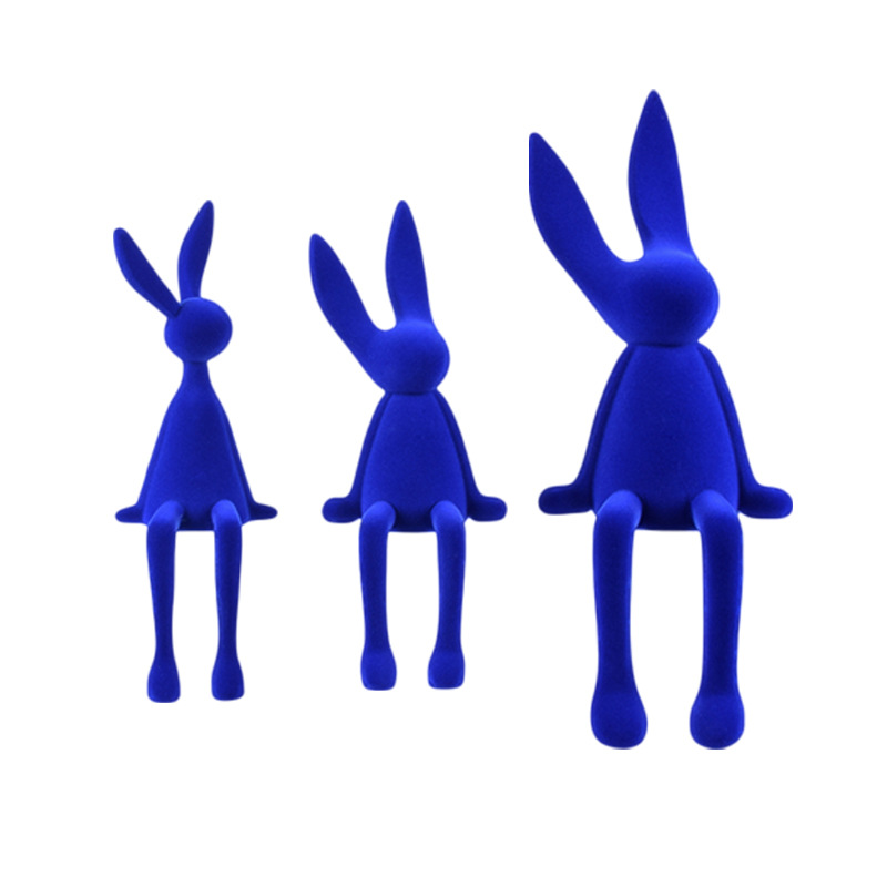 Creative Flocked Rabbit Figurine