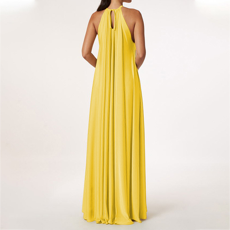 Elegant Halter Dress Yellow