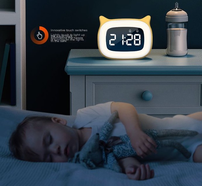 Creative Cartoon Night Light Alarm Clock Image 1