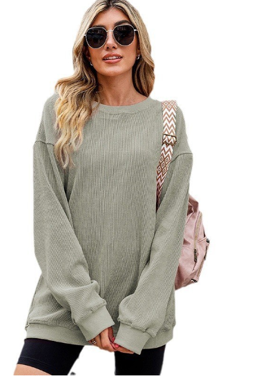 Casual Style Solid Color Pullover