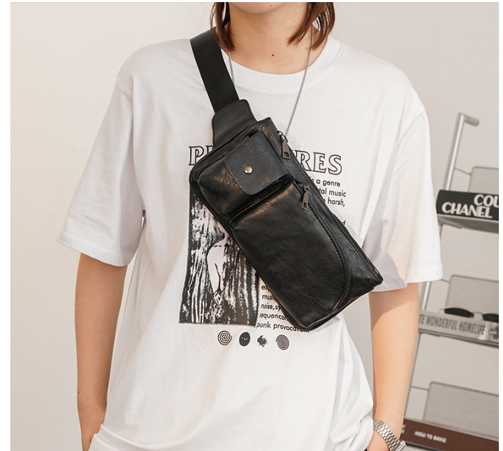 Men's Mini Leather Backpack Blue