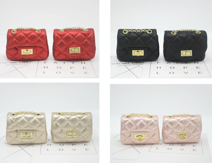 Child's Handbag Black Square Lock