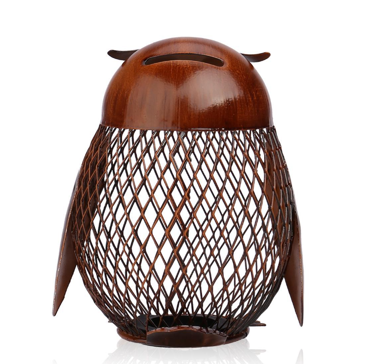 Owl Coin Bank Back View