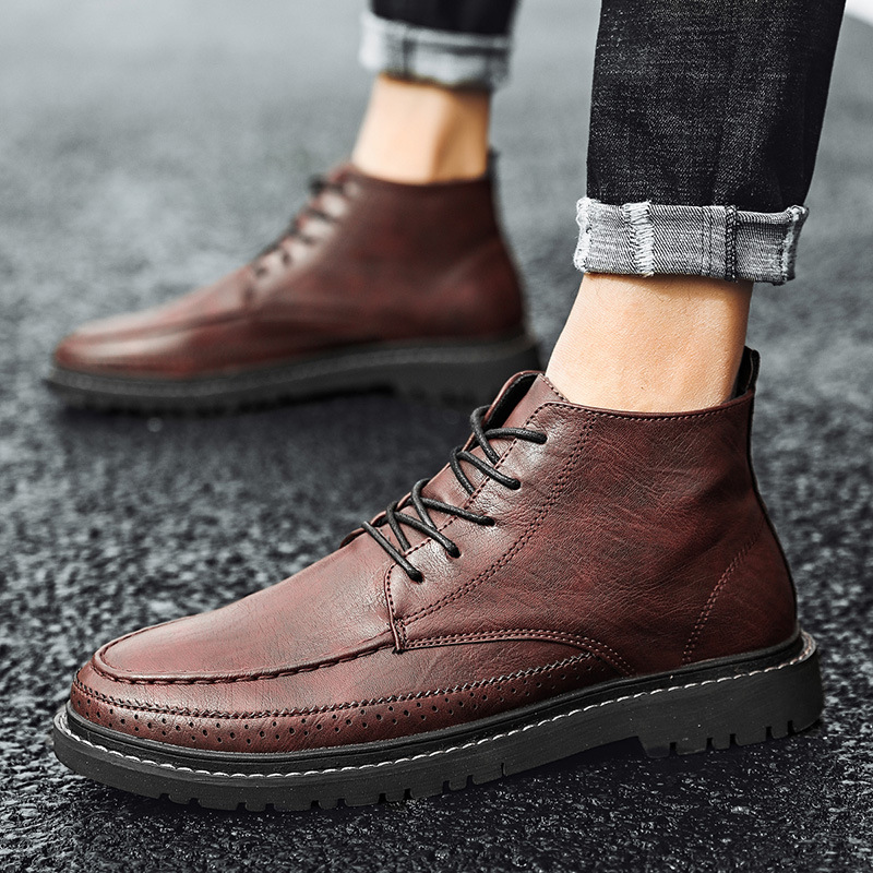 Grey Casual Leather Shoes