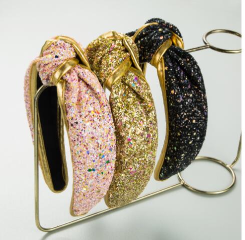 Gold Glitter Top Knot Headband image