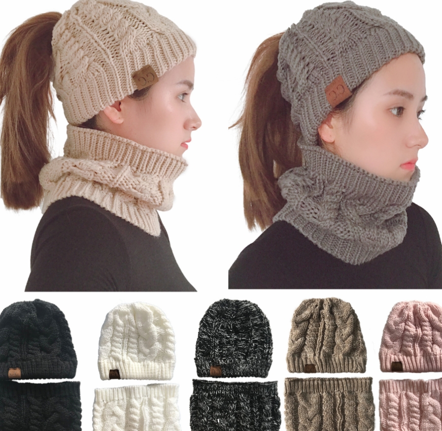 Knitted Hat and Scarf Set