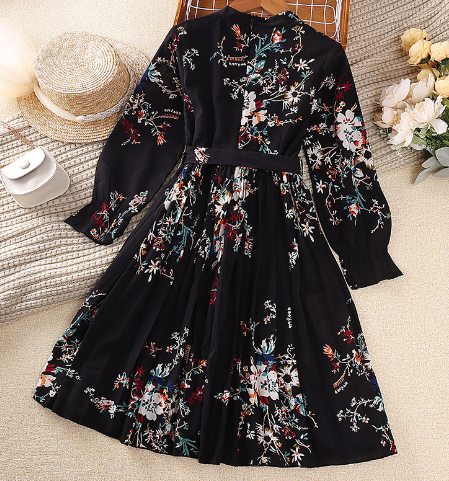 Black Printed Dress Image 3