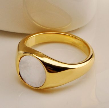 Mother Of Pearl Gold Ring Image 3