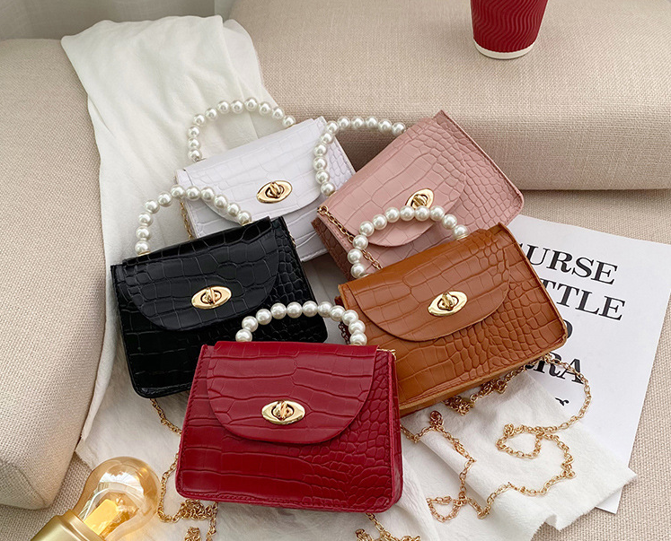 Minimalist Crocodile Embossed Square Bag 1