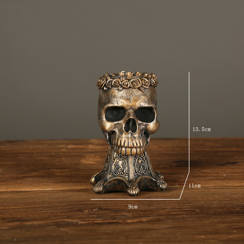 Skull Vase Brown