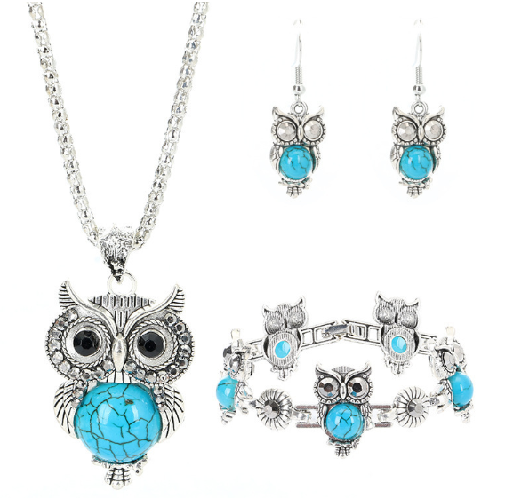 Owl Necklace and Earring Set