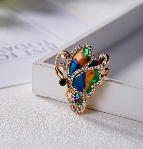 Flower and Bird Brooch - Butterfly Design 1