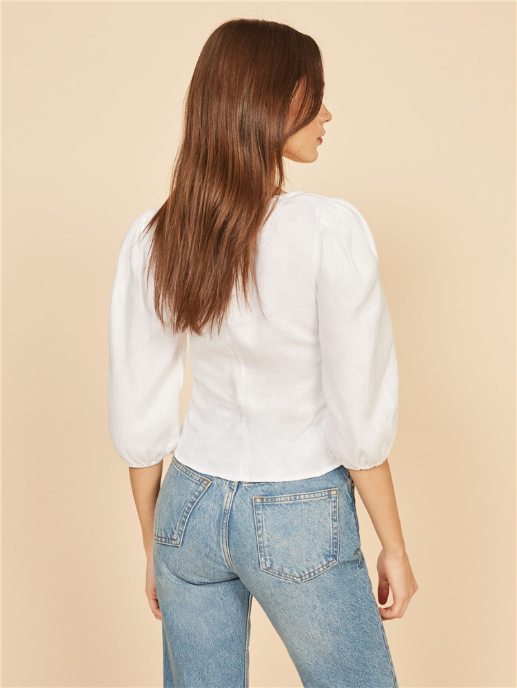 Puff Sleeve Women's Shirt - Image 1