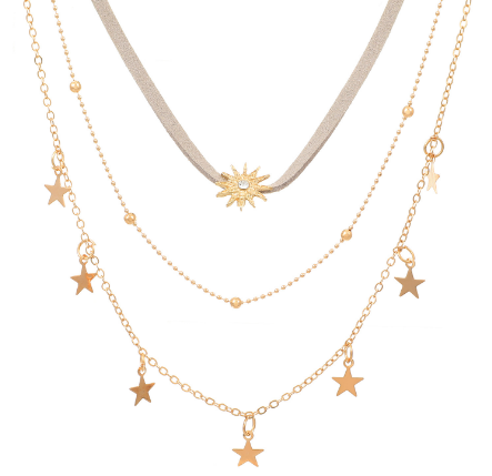 Multi-layer star choker necklace image 1