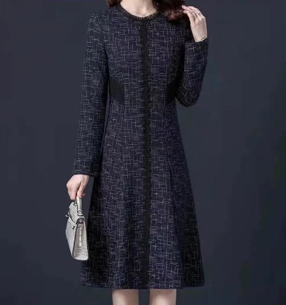 Spring Autumn Red Knitting Dress