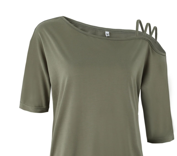 T-Shirt in Gray-Green