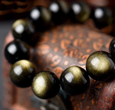 Gold Flare Obsidian Bracelet Image 3