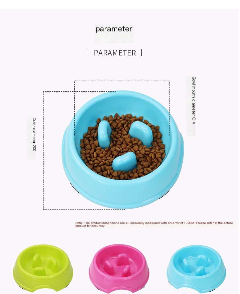 Anti-choking Pet Slow Food Bowl Colorful