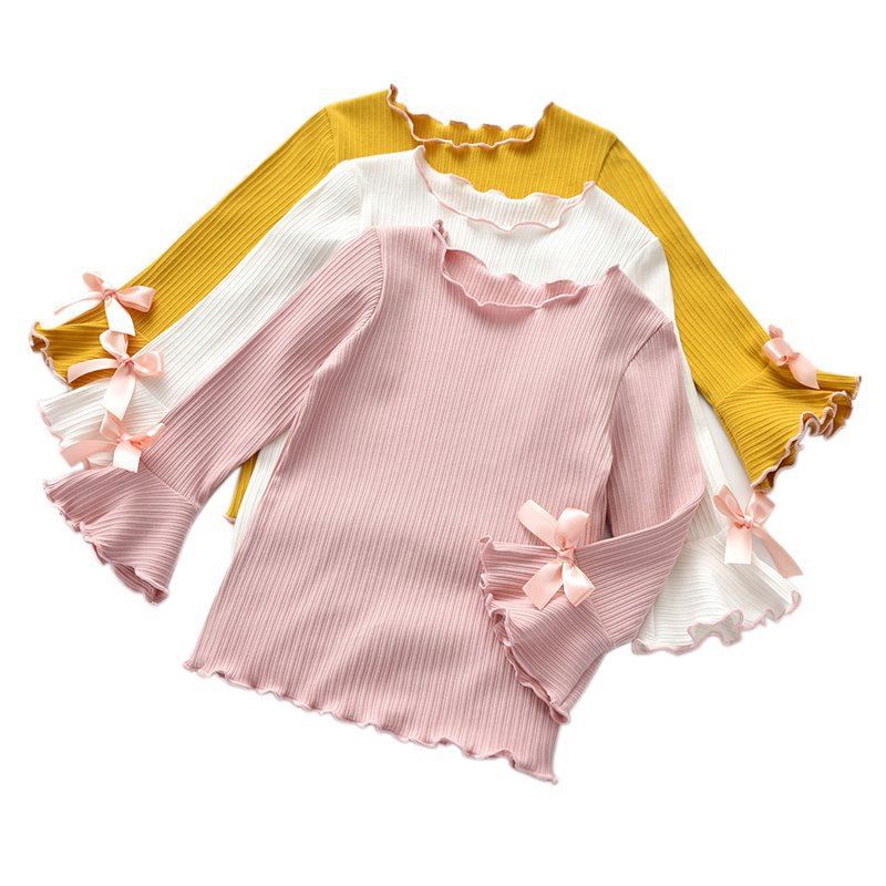 Long Sleeve Lace Bow T-Shirt image