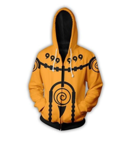 Close-up of the Naruto Series Hooded Sports Sweatshirt
