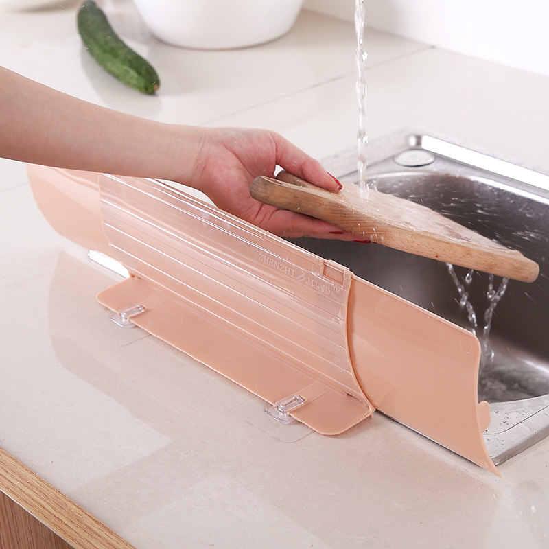 Home kitchen sink flaps Creative retractable sink splash guards image