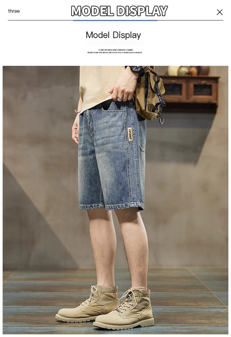 Men's Stretch Five-point Denim Shorts - Image 7