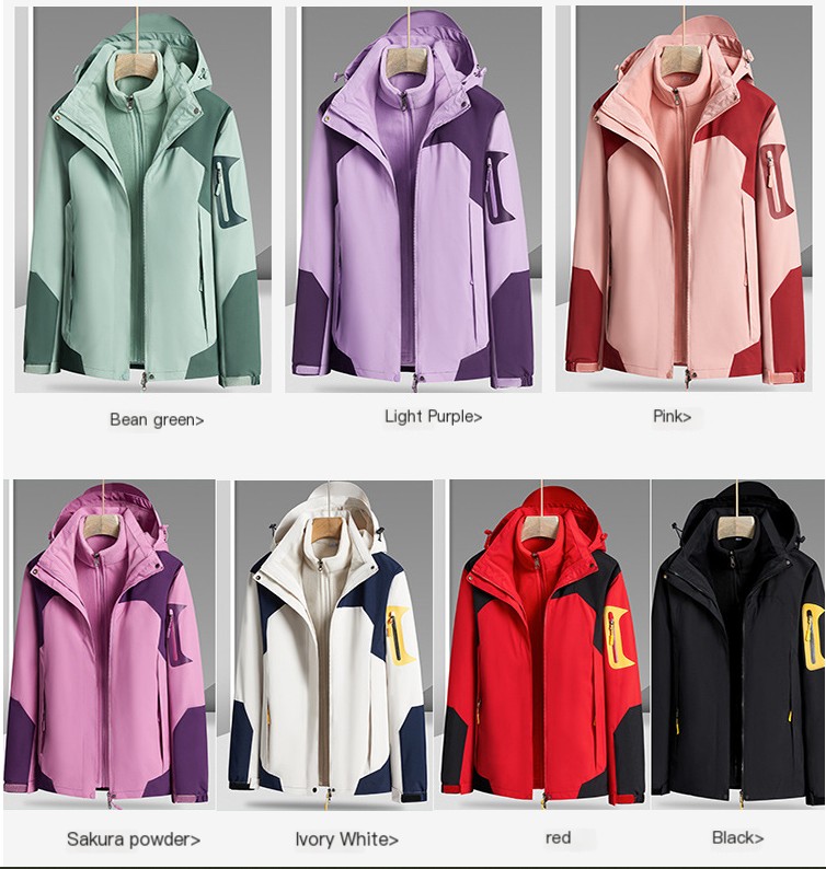 Three-in-one Removable Liner With Velvet Thickening Windproof Waterproof Jacket