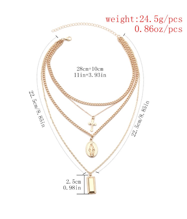 4-piece necklace set - Gold