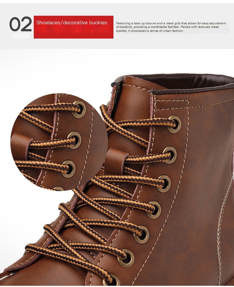 Mid-high men's British style tooling shoes 12