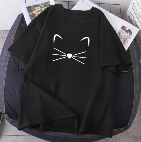 Cat Print T-Shirt - Image 2