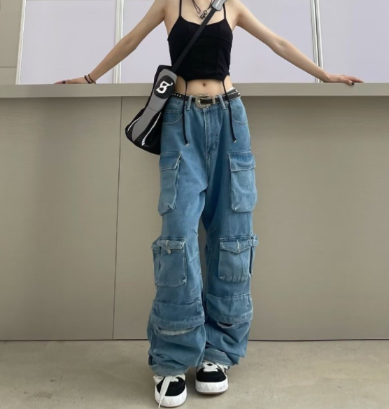 Wide Leg Denim Pants