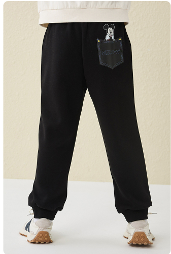 Disney children's clothing boys' knitted non-inverted velvet trousers 2023 autumn new spring and autumn fashion cartoon