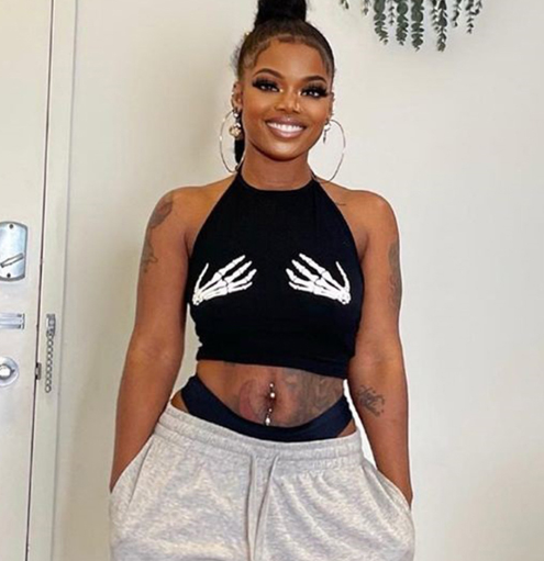 3D Ghost Hand Print Crop Top