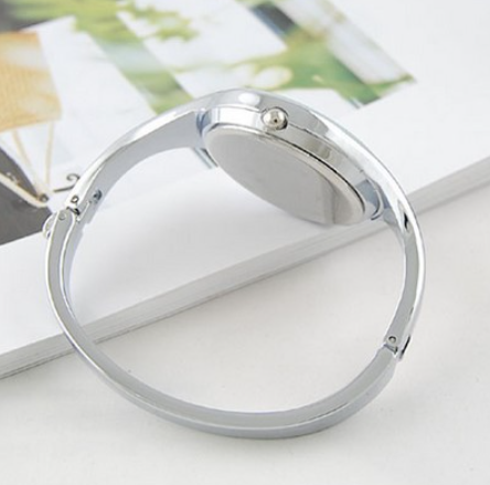 Elegant Stainless Steel Bangle Watch