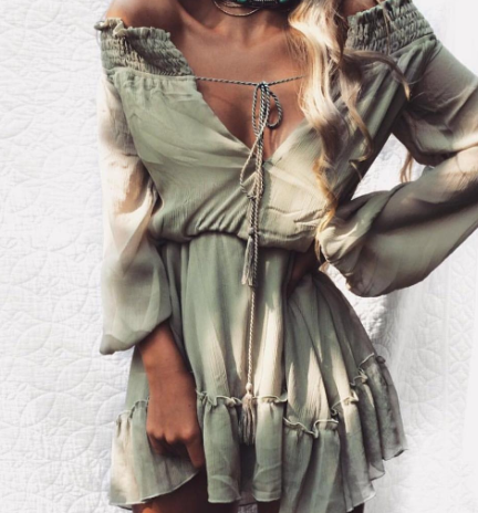 Boho Chiffon Mini Dress Image 2