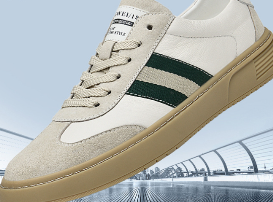 Stylish Design of Men's Leather Sneakers