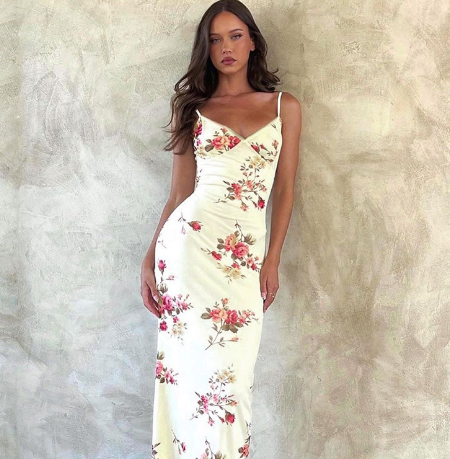 Spliced Open-Back Dress