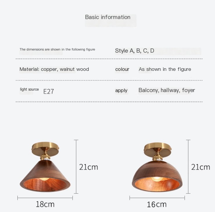 Flush Mount Wooden Ceiling Light
