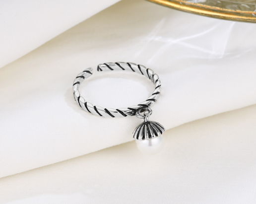 Vintage Pearl Open Ring Image 1