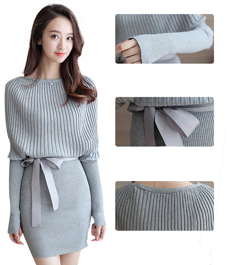 Knitted Bodycon Dress Black