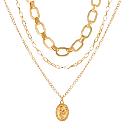 Triple 18K Gold Necklace 1